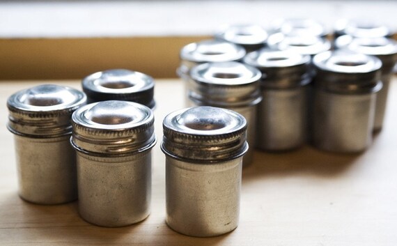 Set of 4 Vintage Metal Film Canisters by SlothArt on Etsy