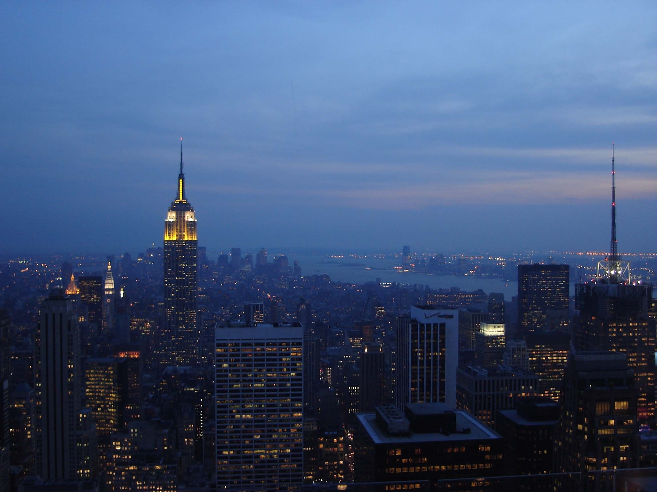 New York City Skyline at Dusk - Original Signed, Matted Photograph
