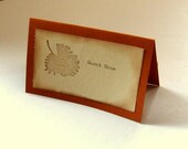 pinecone place card, fall, custom with guest names hand typed, burnt orange, set 10