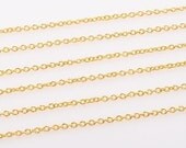 CH010-G // Gold Plated Cable Chain, 1 x 1.4mm, 3M