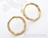 ER073-MG // Gold Plated O Earring finding, Matt, 4 Pc