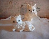 White Kitten Salt and Pepper Shakers