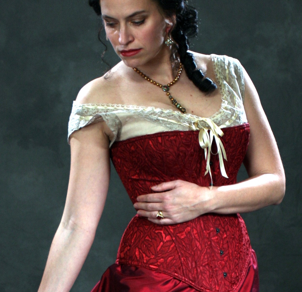 c. 1890 Vampire  Victorian Gothic Costume Ensemble