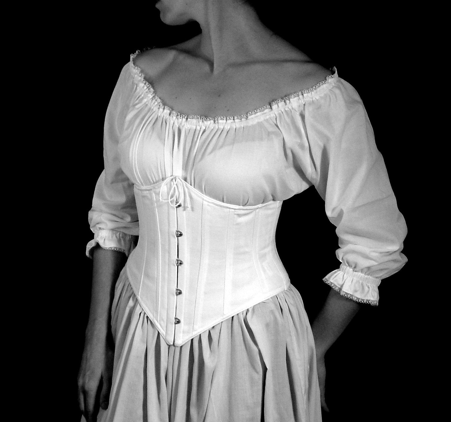 Delicate Cotton Batiste Chemise-- Three Quarter Length Sleeve