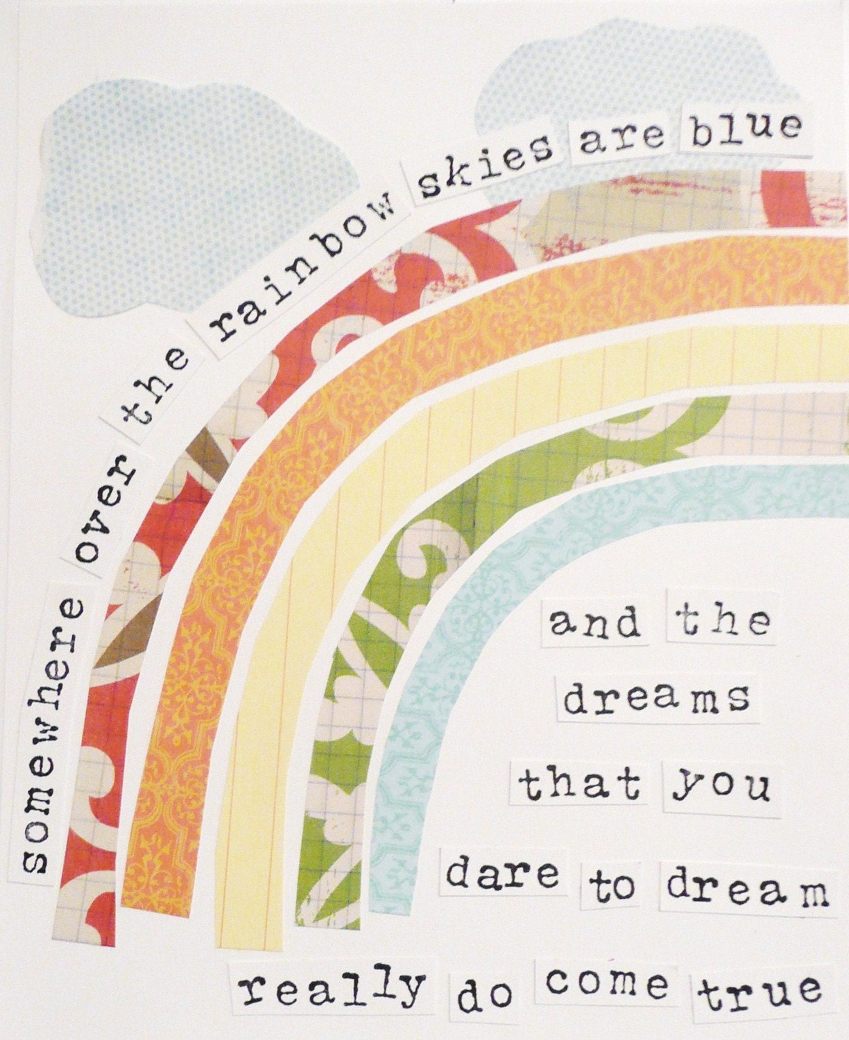 Inspirational Art, Dreams (Somewhere Over the Rainbow), 8x10 Fine Art Print