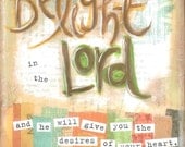 Scripture Art, Delight in the Lord (Psalm 37:4), 8 x 10 Fine Art Print