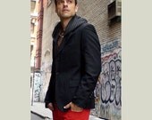 Pinstripe hooded Black  blazer /Jacket / sizes 36, 38, 40, 42, 44