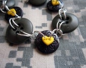 Miltary Button Bracelet I Love my Soldier Army Black and Gold