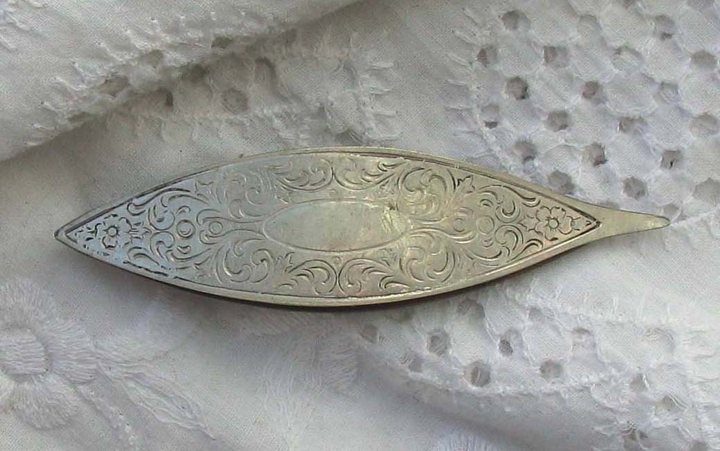 Antique German Silver tatting shuttle RESERVED by myparentsattick