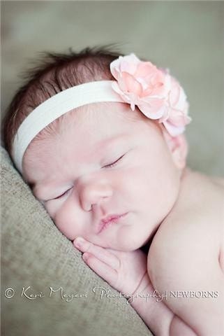 Infant Girl Flower Headband - Pink Flower Headband - Baby Flower Headband -Rose Flower Headband