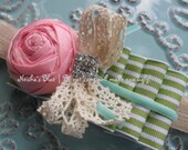 Baby Girl Headband, Flower Headband, Ribbon Ruffles, Ruffle Headband: The Arielle All Sizes Available
