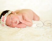 Baby Headband, Vintage Inspired, Ruffle Headband, Pink Headband: The Emersyn