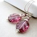 Sterling Silver Dangle Earrings, Sparkling Purple Amethyst Vintage Glass Beads