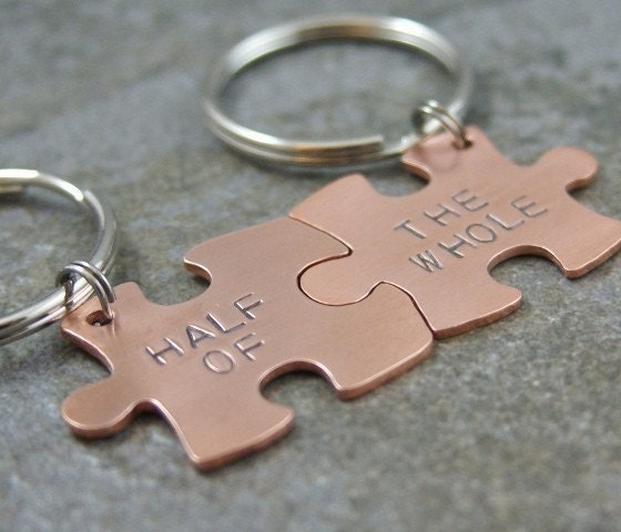 Double Puzzle Piece Keychain