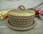 Ceramic Butter Dish in Denim Blue and Black Mountain