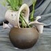 Ceramic Wild Flower Vase in Dusk Purple and Black Mountain
