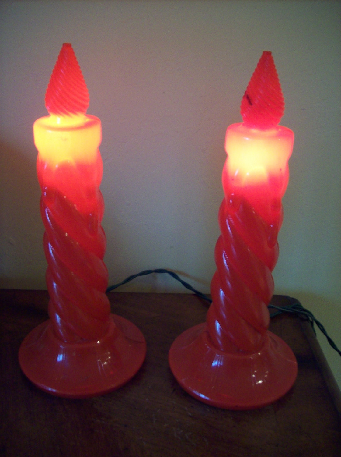 pair of vintage electric christmas candle decorations by pair of vintage electric christmas candle decorations by