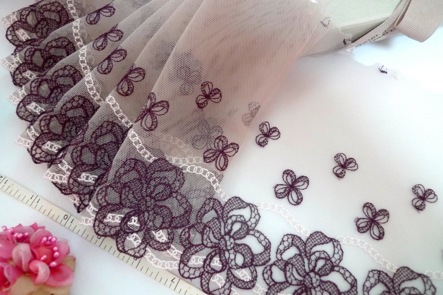 embroidered tulle lace