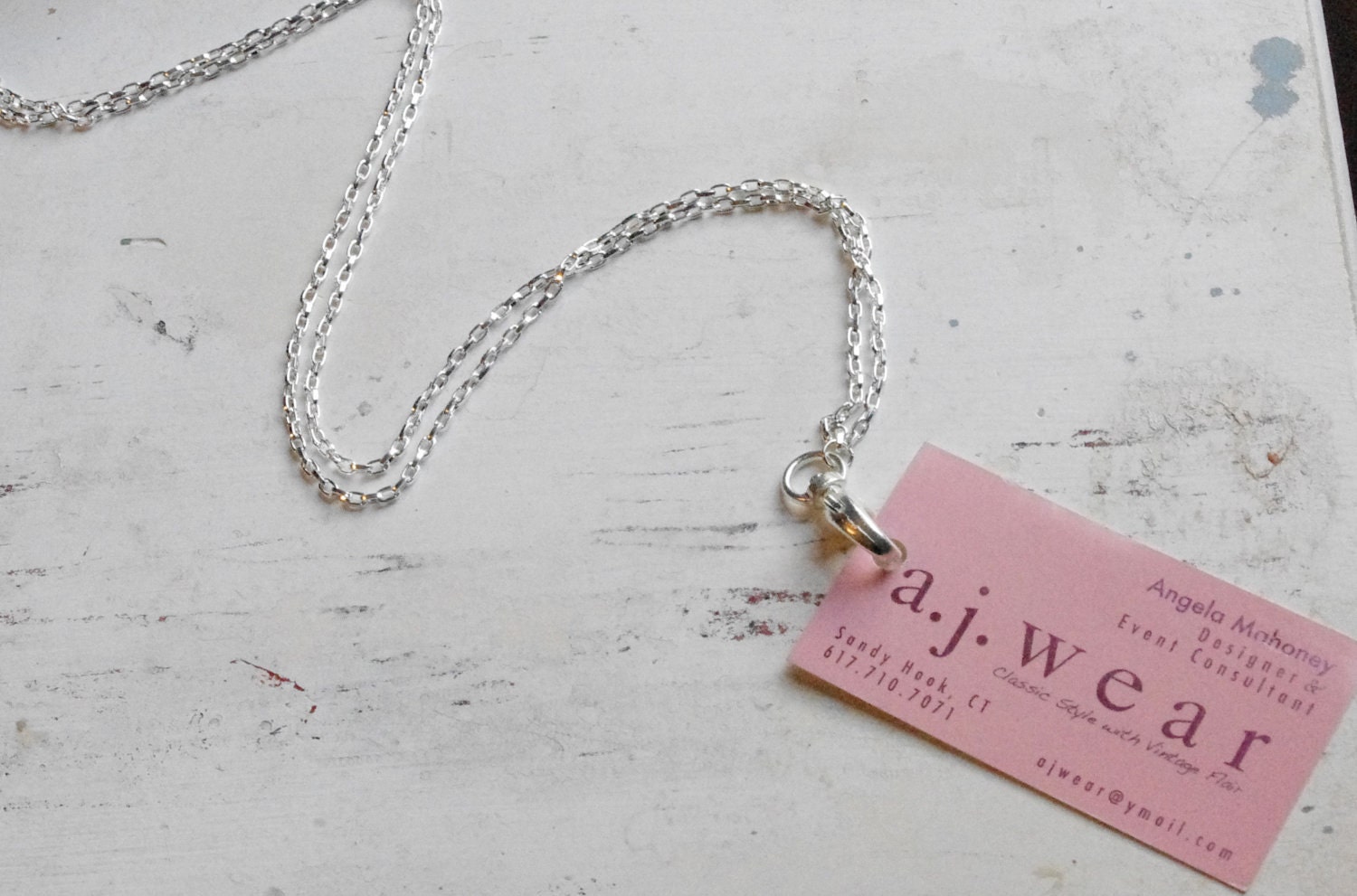 Simple silver and sparkle Lanyard for ID badges lightweight CUSTOM length and crystal