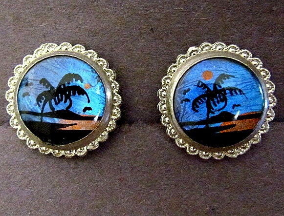 Vintage Sterling Silver Butterfly Wing Earrings