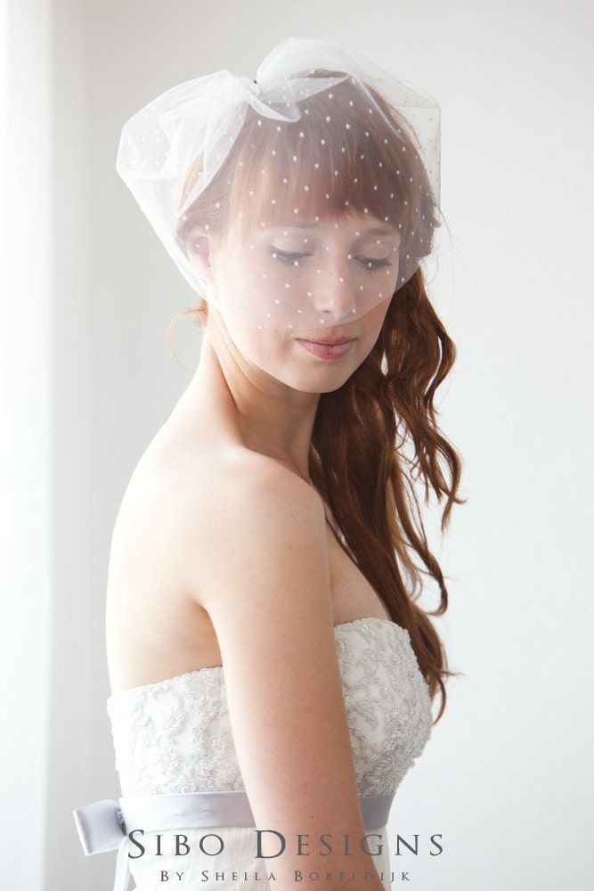Tulle Polka Dot Blusher Veil