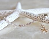 Raw/Rough Pink, Blue, Gray, or Black Diamonds and Sterling Silver or 14kt Yellow Gold Fill, or 14kt Rose Gold Fill Anklet - Delicate