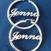 Earrings Hoops with your name, Carrie style name earrings, any name up to 7 letters, choose font