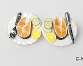 Salmon dinner cufflinks.