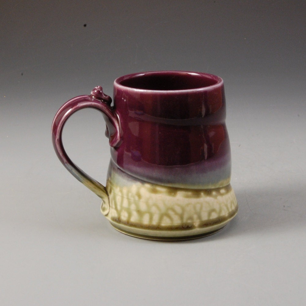 Eggplant Purple and Fern Green Mug