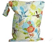 LARGE Wet Bag with Zipper and Waterproof Lining - Botanical Garden - FAST SHIPPING