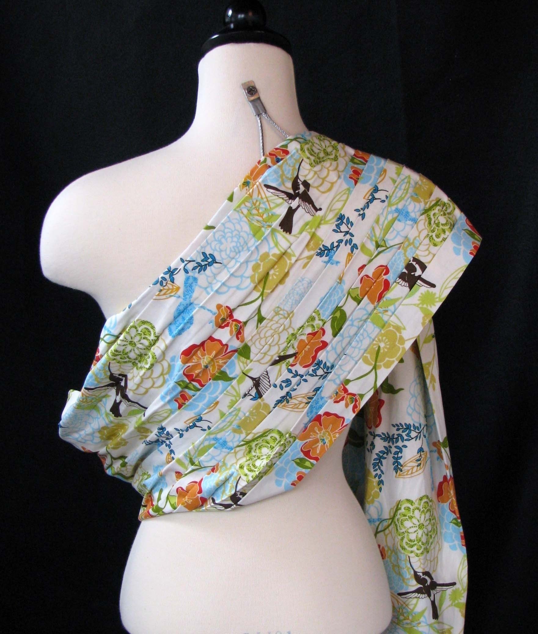 Baby Sling Ring Sling Baby Carrier - Botanical Garden - Instructional DVD Included - FAST SHIPPING