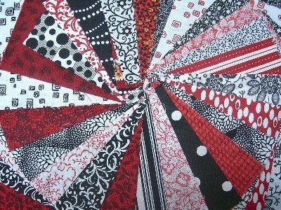Red, Black and White Quilt Fabric Squares  - SEW FUN QUILTS Time Saver Quilt Kit
