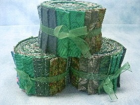 Green Jelly Roll Quilt Fabric Strips - by SEW FUN QUILTS Time Saver Quilt Kit
