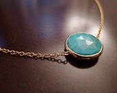 Turqoise Pendant Necklace in Gold
