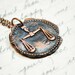 Justice Libra Pendant- Zodiac Antique Wax Seal Necklace in Copper of Scales