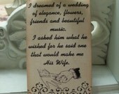Bridal Tag Bridal Party Bridal Shower Gift Wedding Bride Groom Ring Bridal Party Gift Tag Wedding Poem ...Set of 6ECS