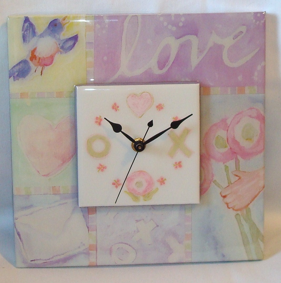 NOW ON SALE A Little Love Child Nursery Wall Clock (9 inches) No. 329