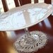 White Scalloped Butterfly Meadows Dessert Plate Wedding Pedestal No. 053 (9-1/4 x 5 inches)
