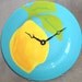 Wall Clock - Lemon on Turquoise Ceramic Plate Wall Clock (8 inches) No. 805