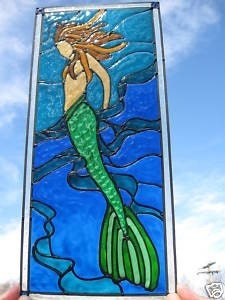 stained glass mermaid nautical ocean seaweed window windows patterns faux mosaic pattern mermaids film stain panels sea theme fused favorites