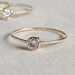 Choose a Stone - Sparkling Thread of Gold - One Hammered Stacking Ring with 14k Gold Set Faceted Stone - Delicate Jewelry