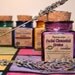 Organic Lavender Facial Cleansing Grains scrub polish eco-friendly in a recycled glass purple container VEGAN