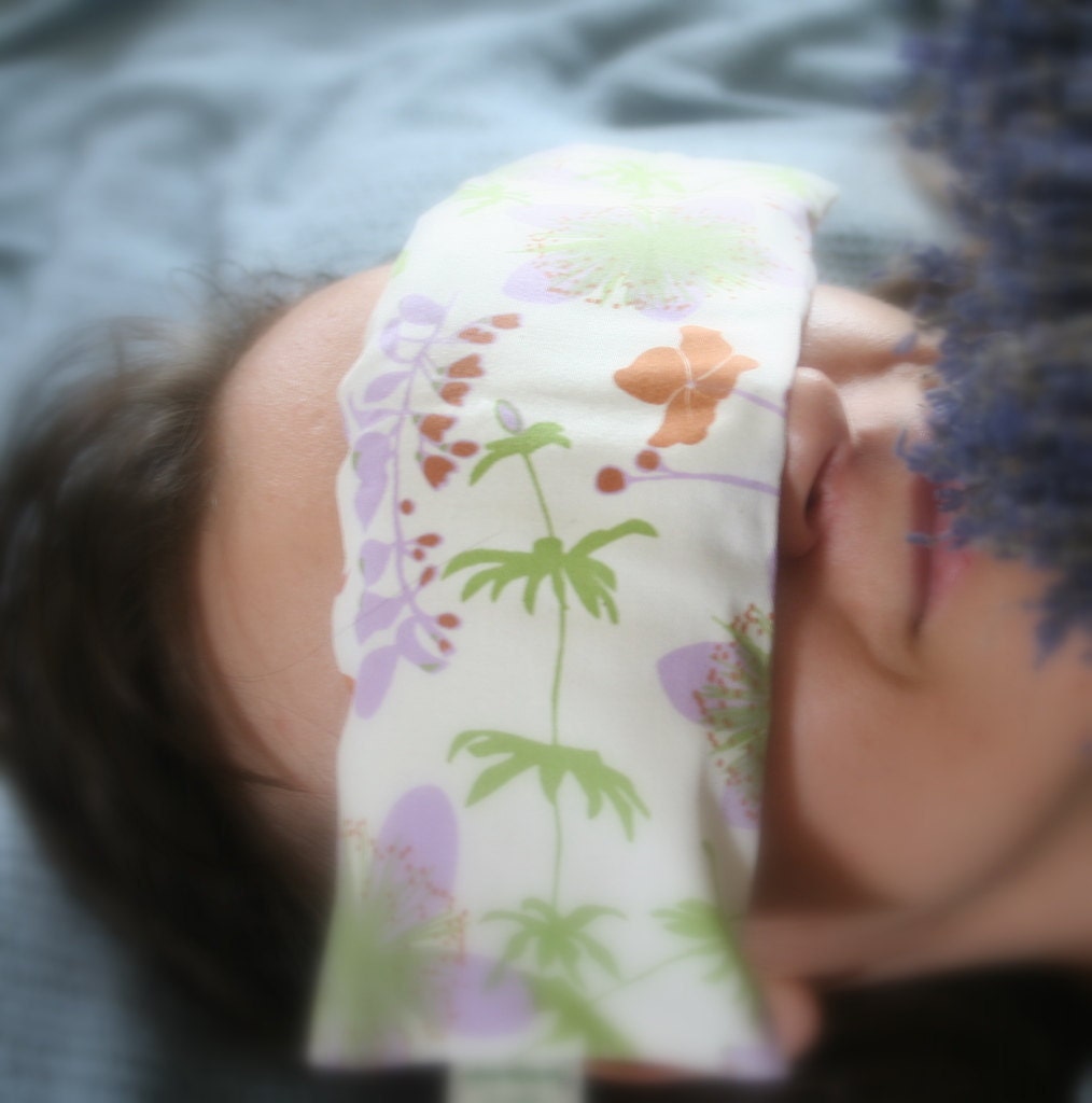 Organic Lavender Eye Pillow relaxing and soothing with soft organic cotton with removable washable covers