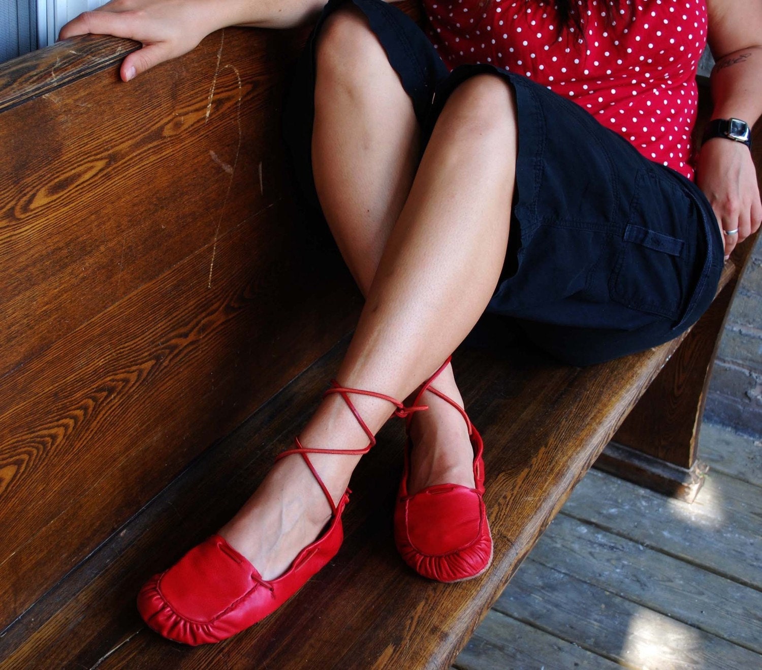 Soft Handmade Leather Lace up Ballet Moccasins Made to Order in 6 Different Color Choices