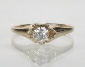 Old European Cut Diamond Engagement Ring - 0.27 Carats