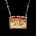 Broken china necklace Antique Art Nouveau pink roses broken china jewelry