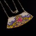 Broken china jewelry Antique French vibrant pink rose porcelain china Broken Plate Necklace