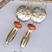 Sterling Silver Earrings w- Red Coral & African Bone Beads, Tribal Jewelry, Beadwork Earrings, Artisan Metalwork Jewelry, Dangle Earrings