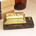 50% OFF vintage brass perpetual calendar on marble base - SALE
