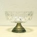 vintage French footed bowl - glass with metal base